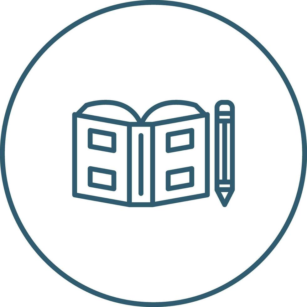 Open book with pen Vector Icon