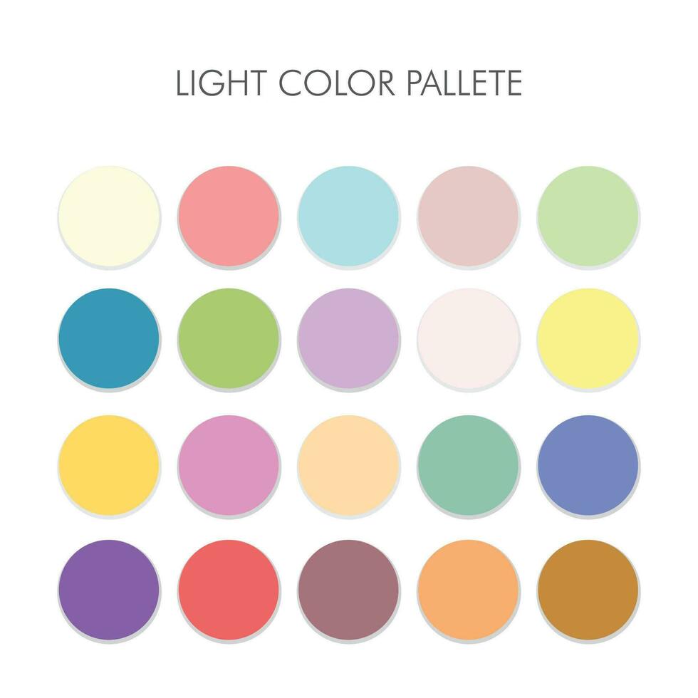 Set of light color palette vector