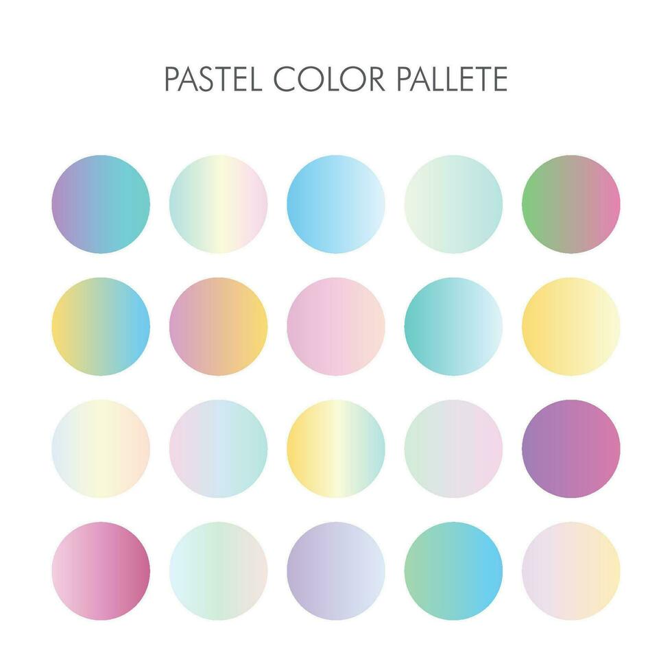 Collection of pastel color gradient palette vector