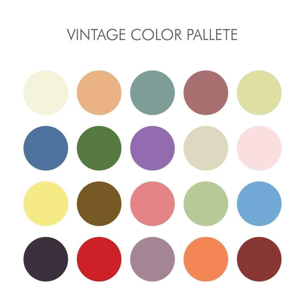 Set of vintage color palette vector