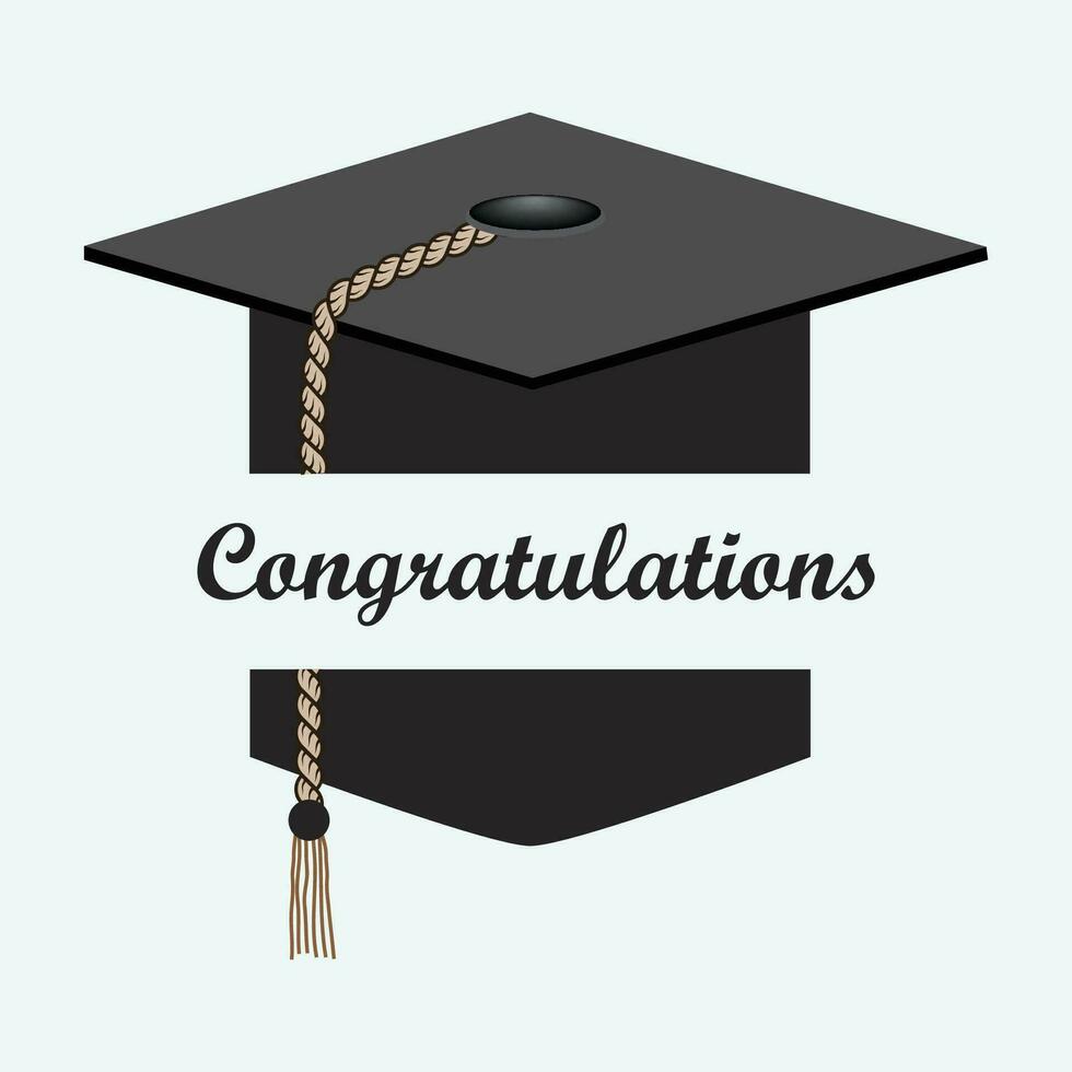 Graduation hat vector isolated illustration