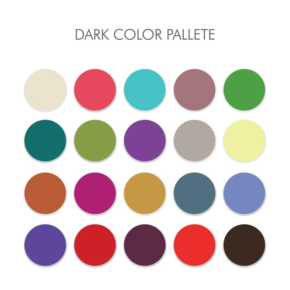 Set of dark color palette vector