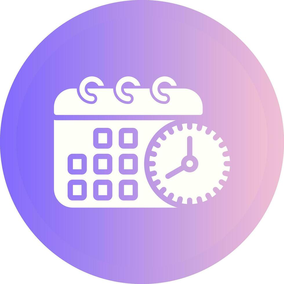 Calendar with clock Vector Icon