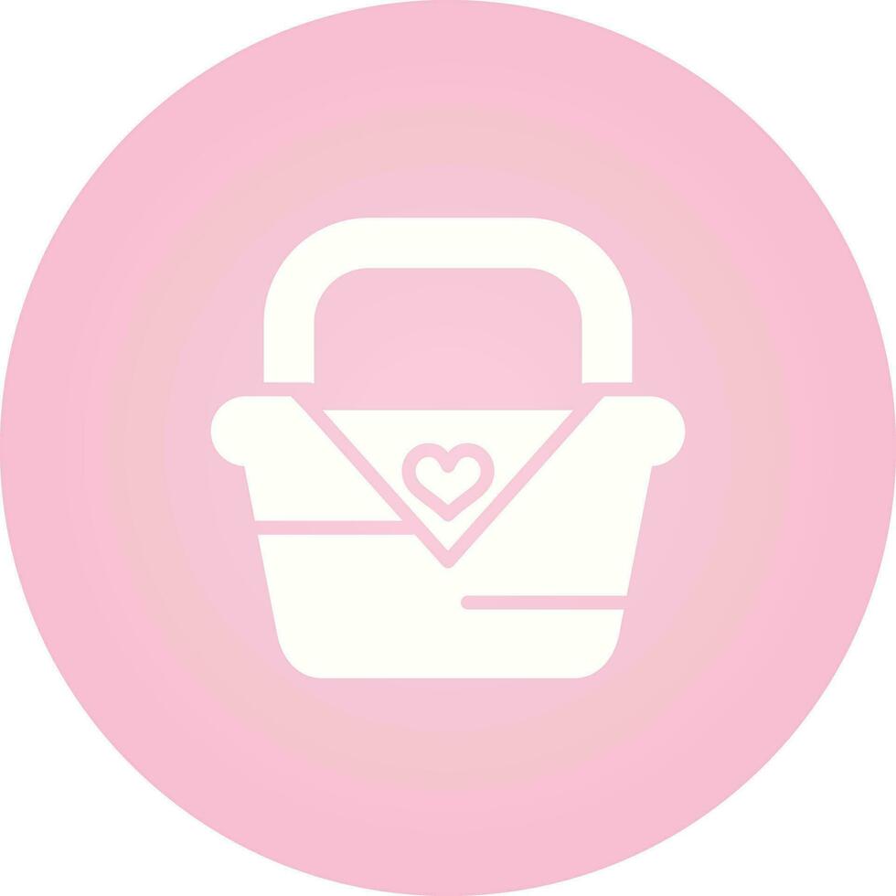 Romantic picnic basket Vector Icon