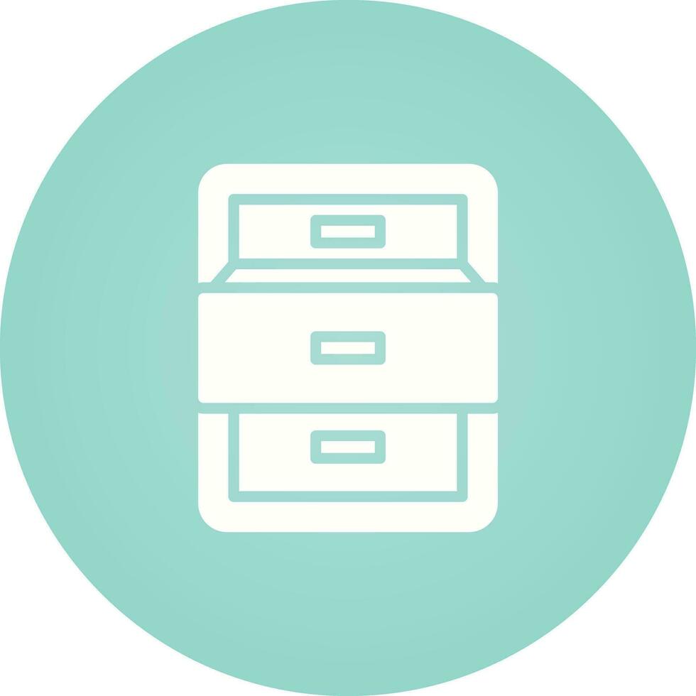 Filing cabinet with open door Vector Icon