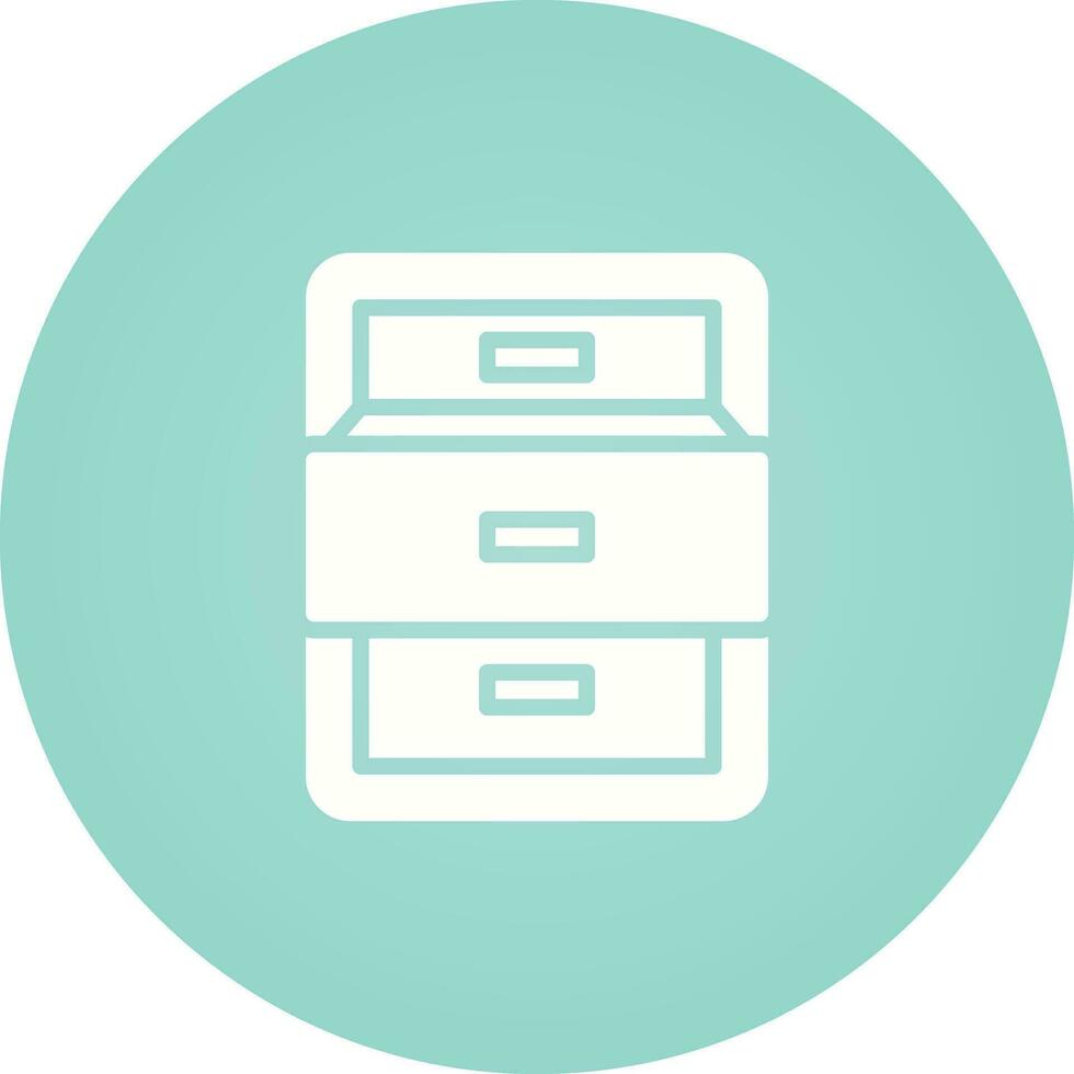 Filing cabinet with open door Vector Icon