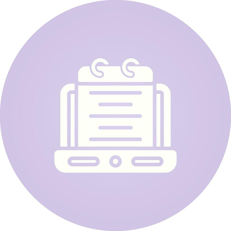 Laptop with notepad Vector Icon