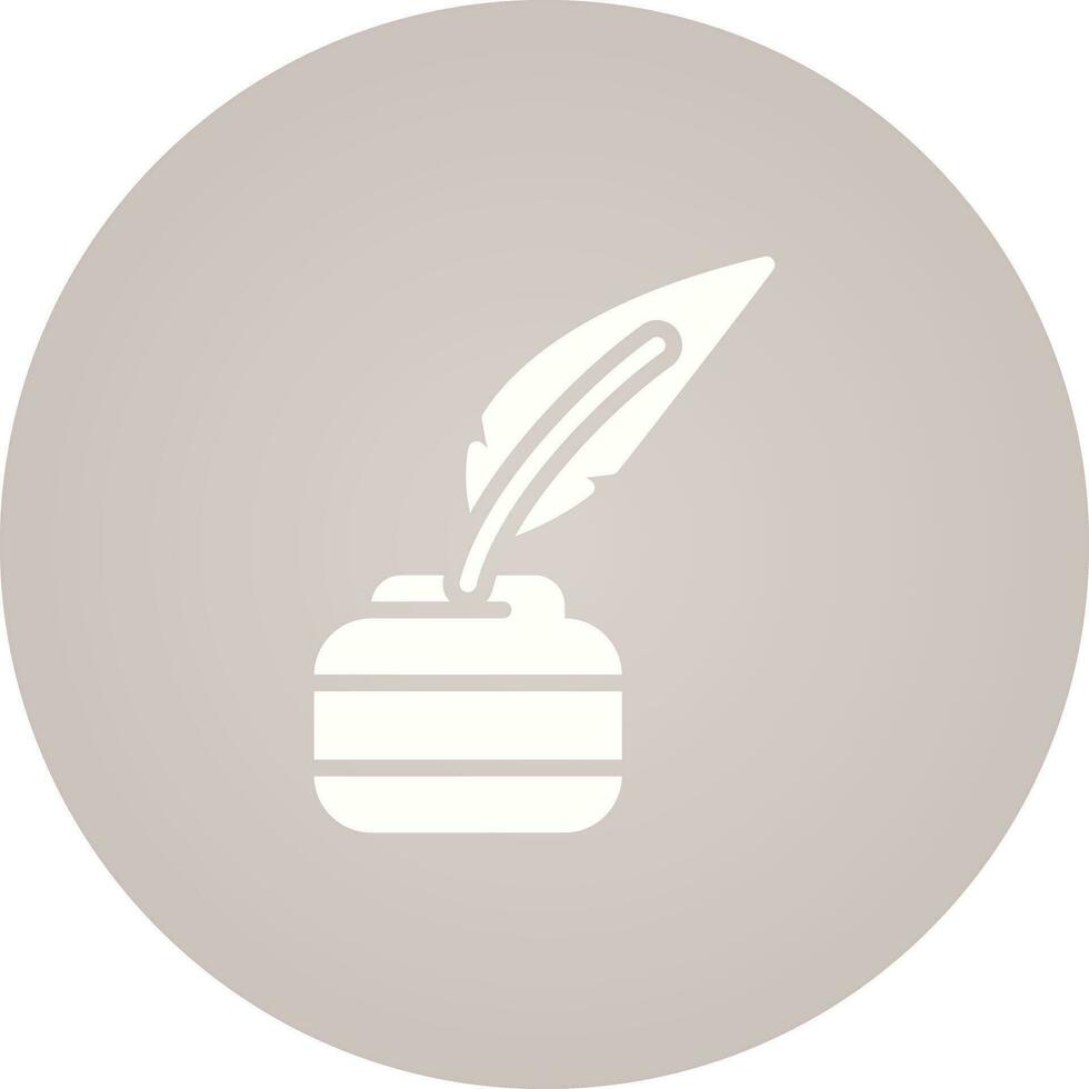 Quill pen with inkwell Vector Icon