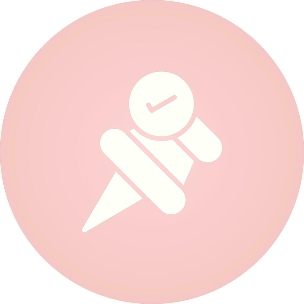 Pushpin with checkmark Vector Icon