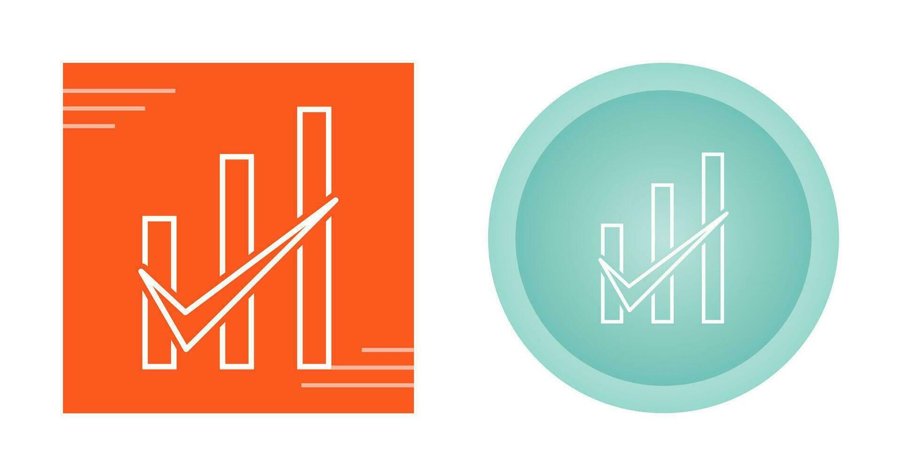 Checked Bar Graph Vector Icon