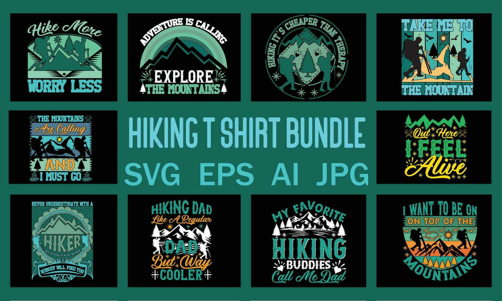 Hiking T Shirt Bundle , T Shirt Bundle vector