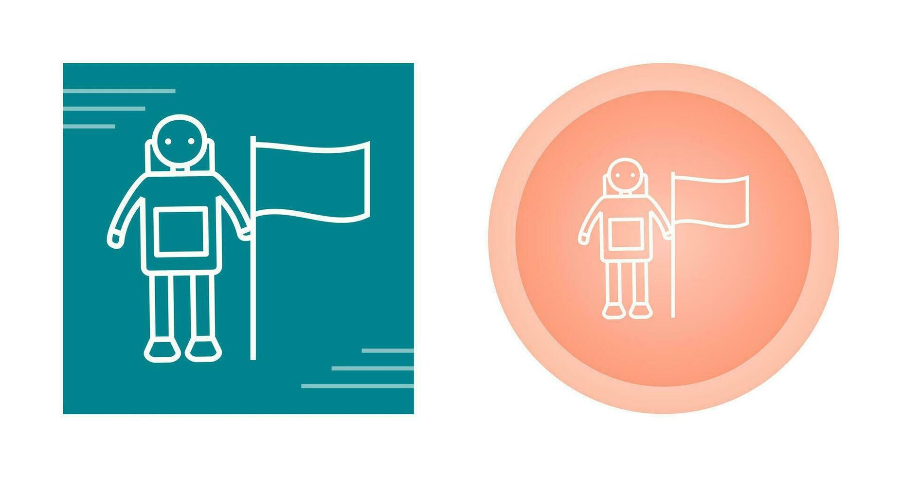 Man with Flag Vector Icon