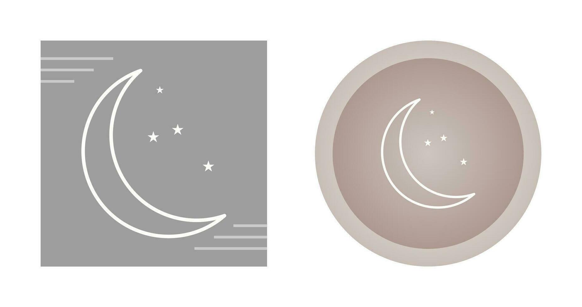 icono de vector de luna y estrellas