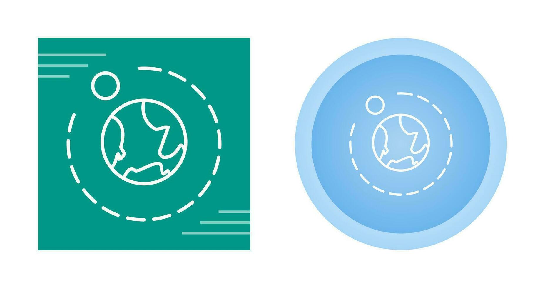 Moons Orbiitting Earth Vector Icon