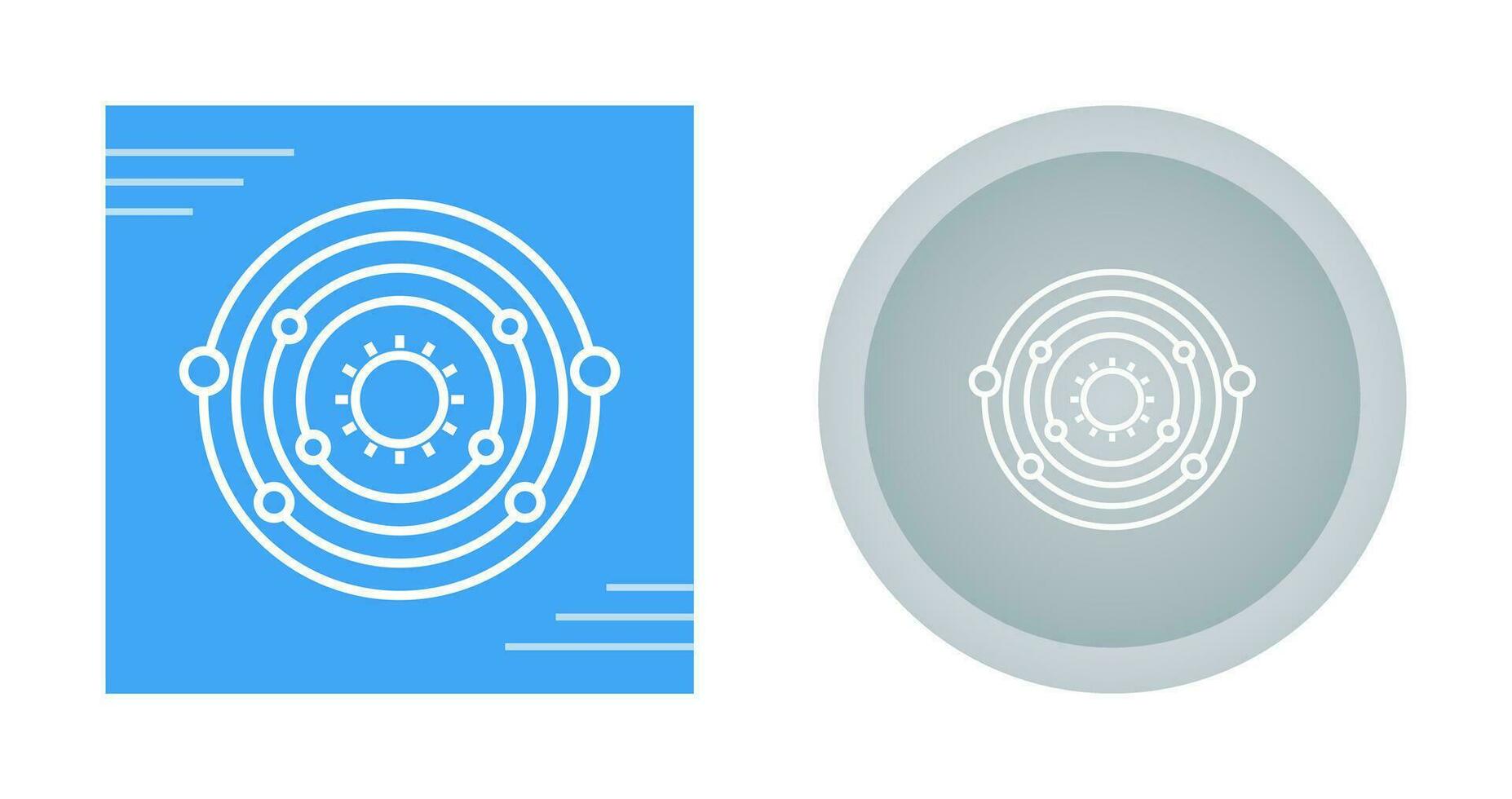 Planets Orbitting Sun Vector Icon