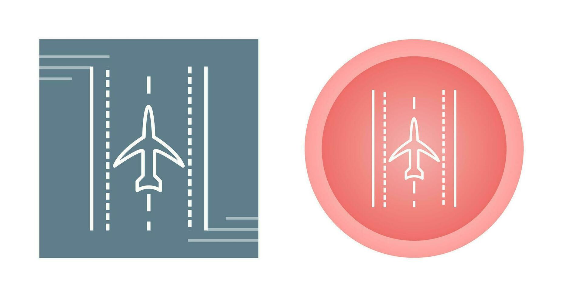 Plane on Runway Vector Icon