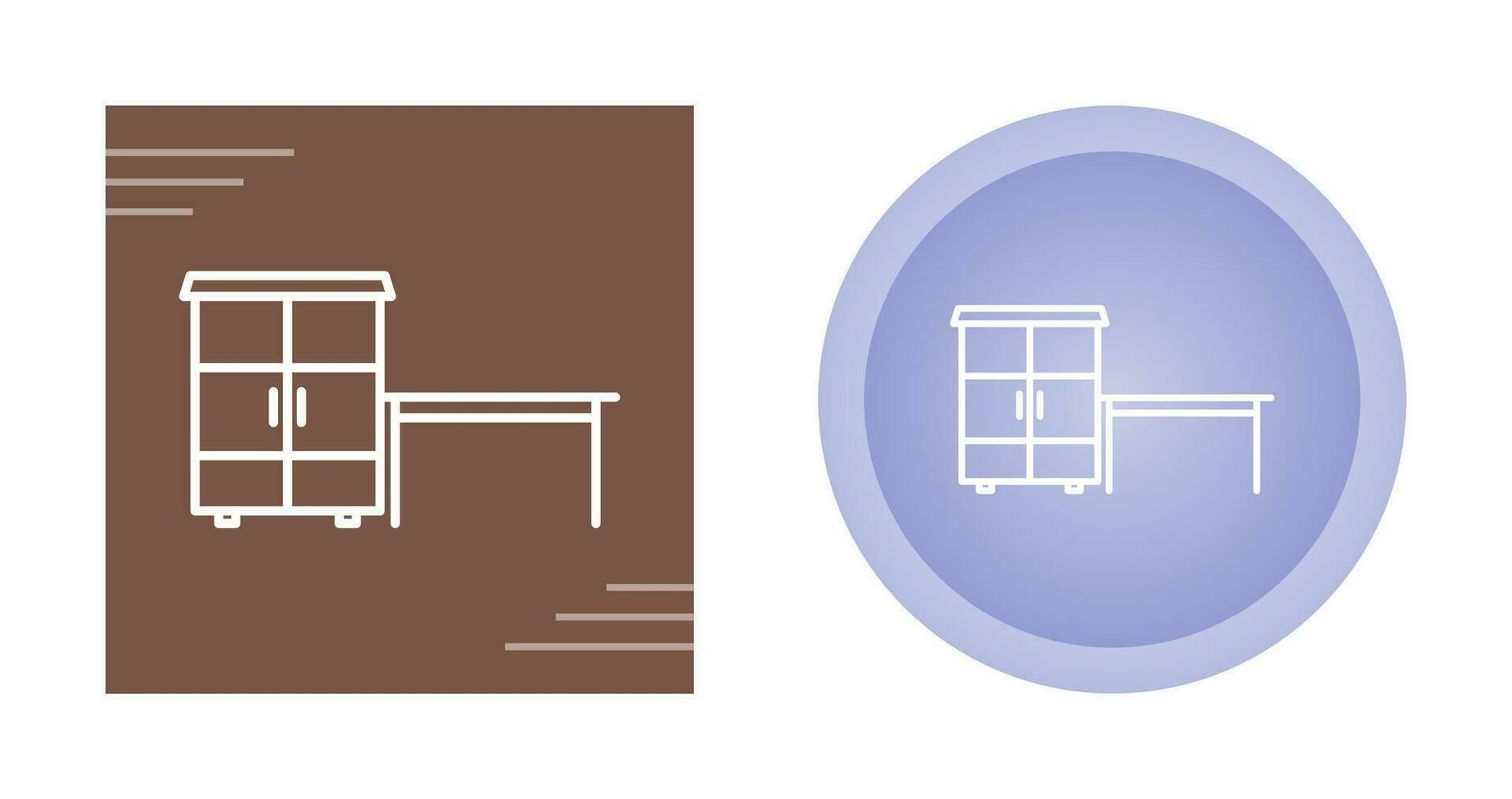 Table with Shelves Vector Icon