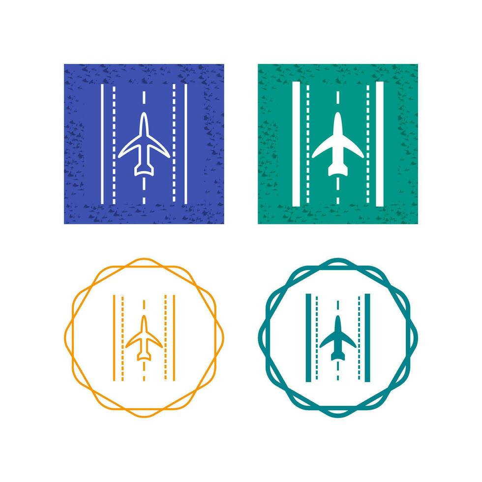 Plane on Runway Vector Icon