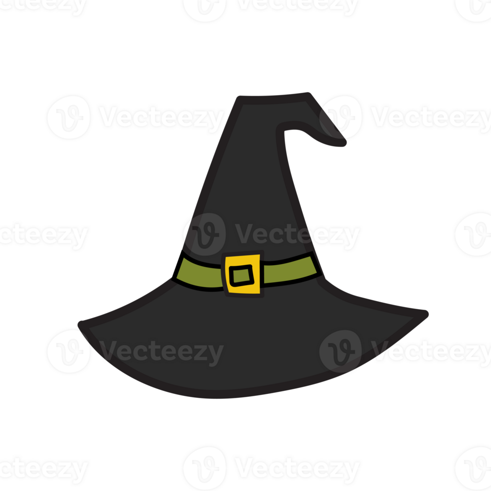 Halloween witch hat doodle color 27347786 PNG