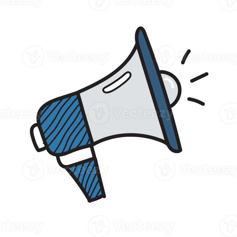 Megaphone. Business doodles color hand drawn 27347800 PNG