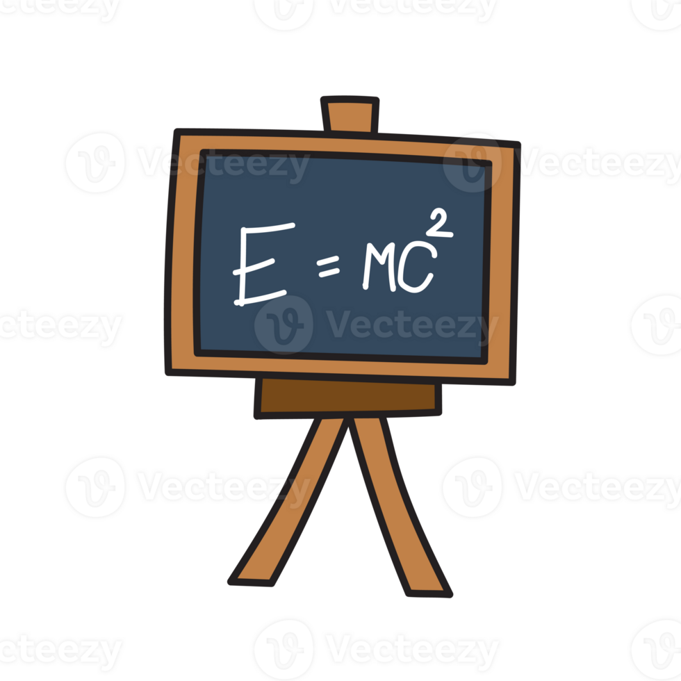 Blackboard. Education doodles color hand drawn png