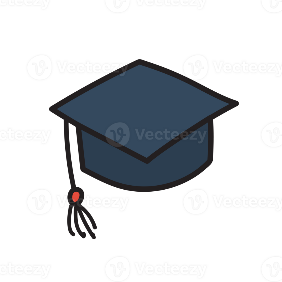 Graduation cap. Education doodles color hand drawn 27347843 PNG