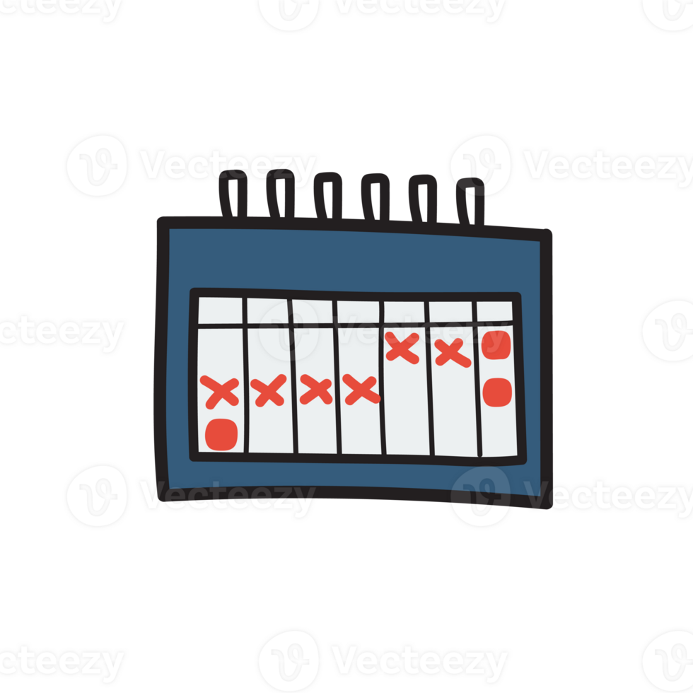Calendar. Education doodles color hand drawn png