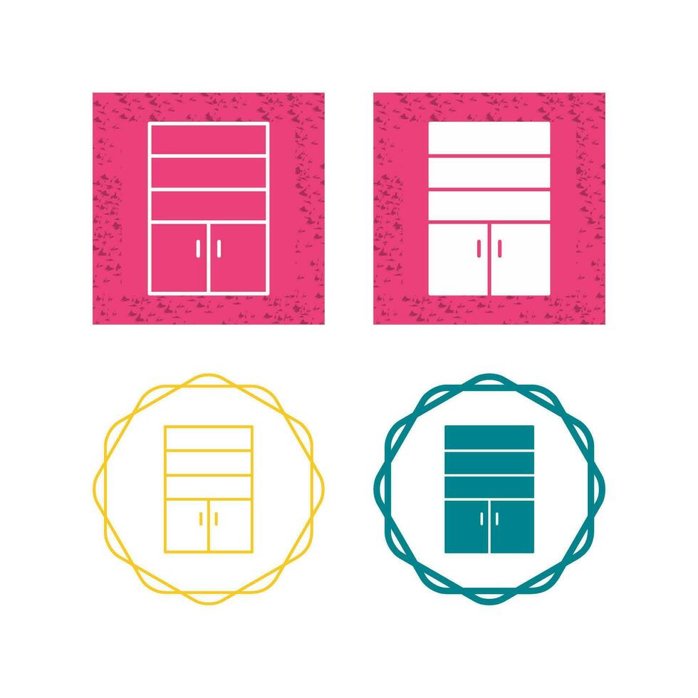 Cupboard with Shelves Vector Icon