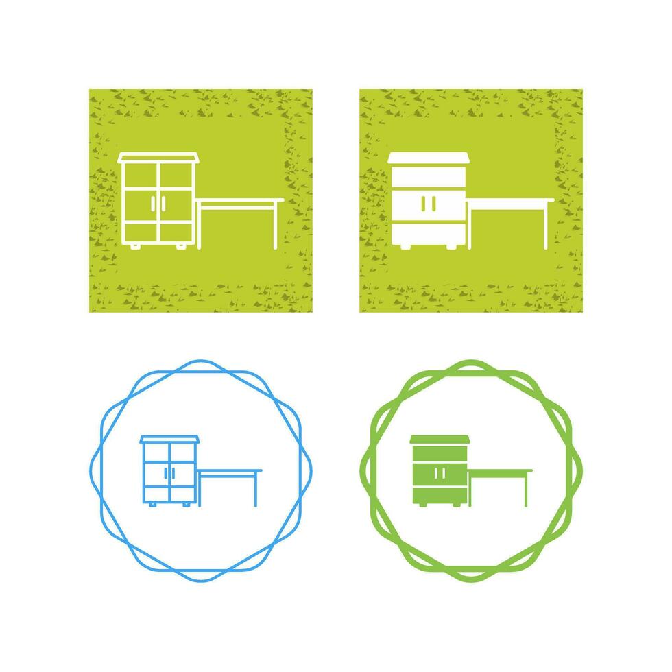 Table with Shelves Vector Icon