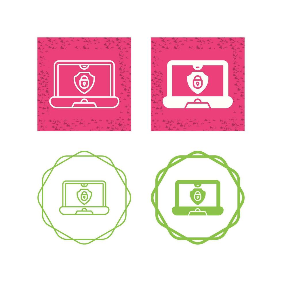Laptop Security Vector Icon