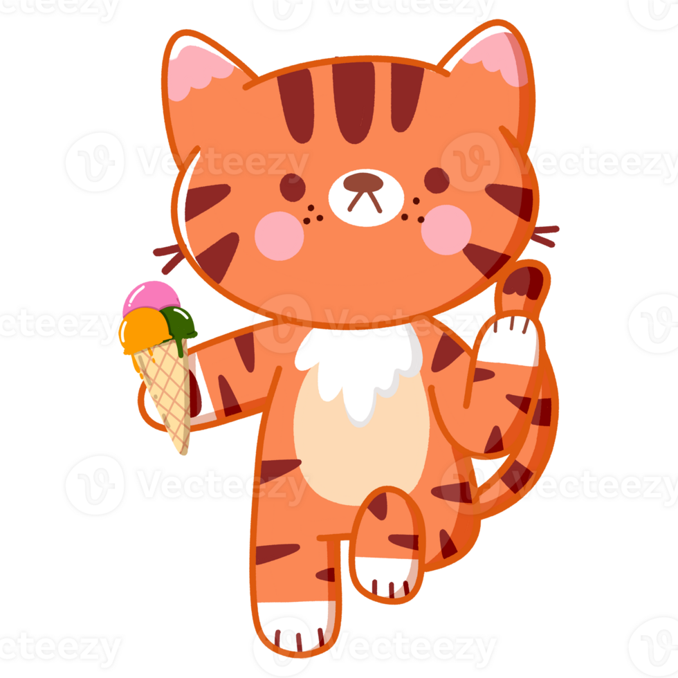 fofa tigre gelo creme png