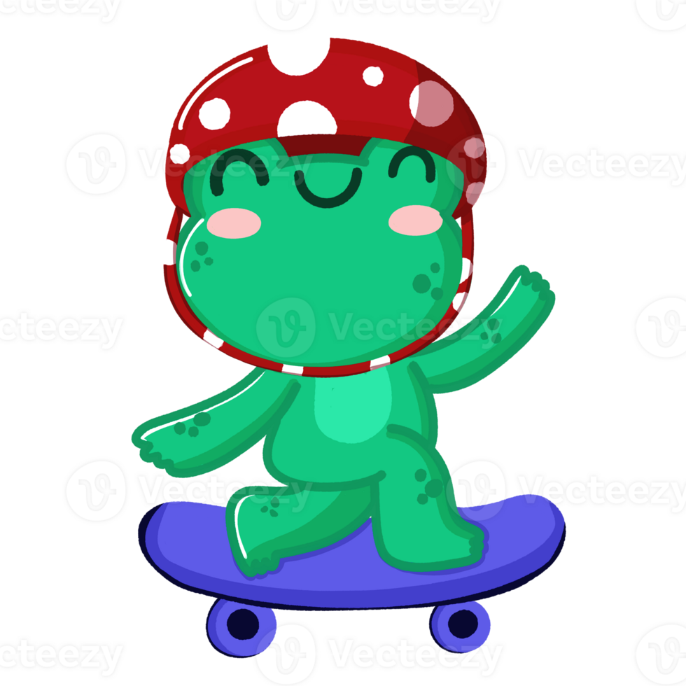 Skateboard cute Frog png