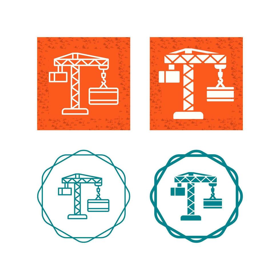 Crane Lifting Vector Icon