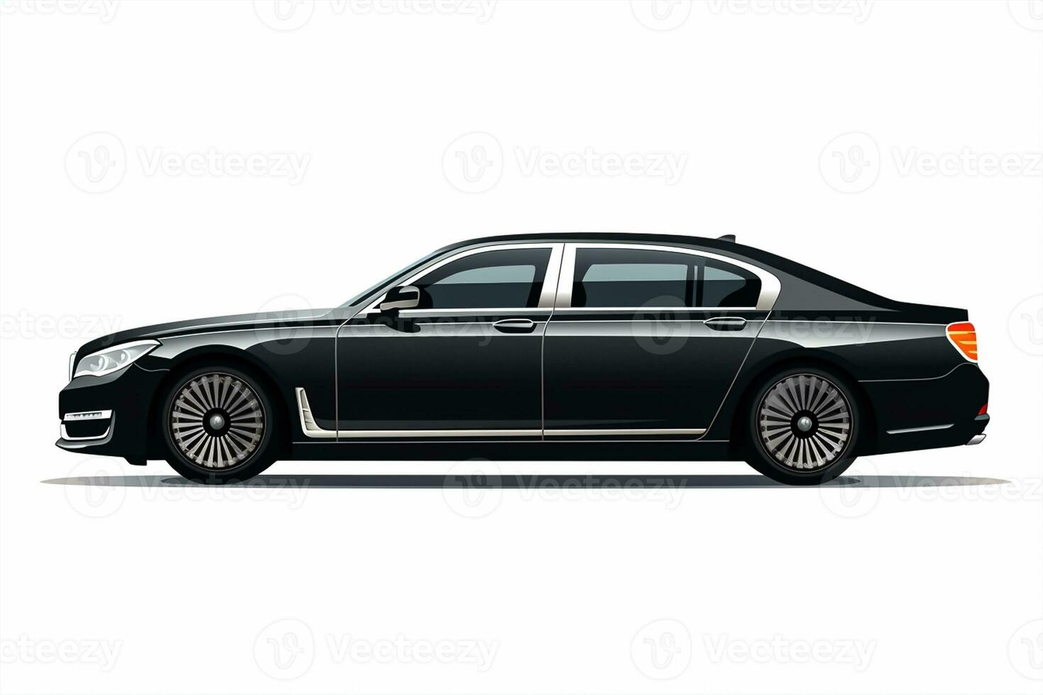 Black luxury car on a white background photo