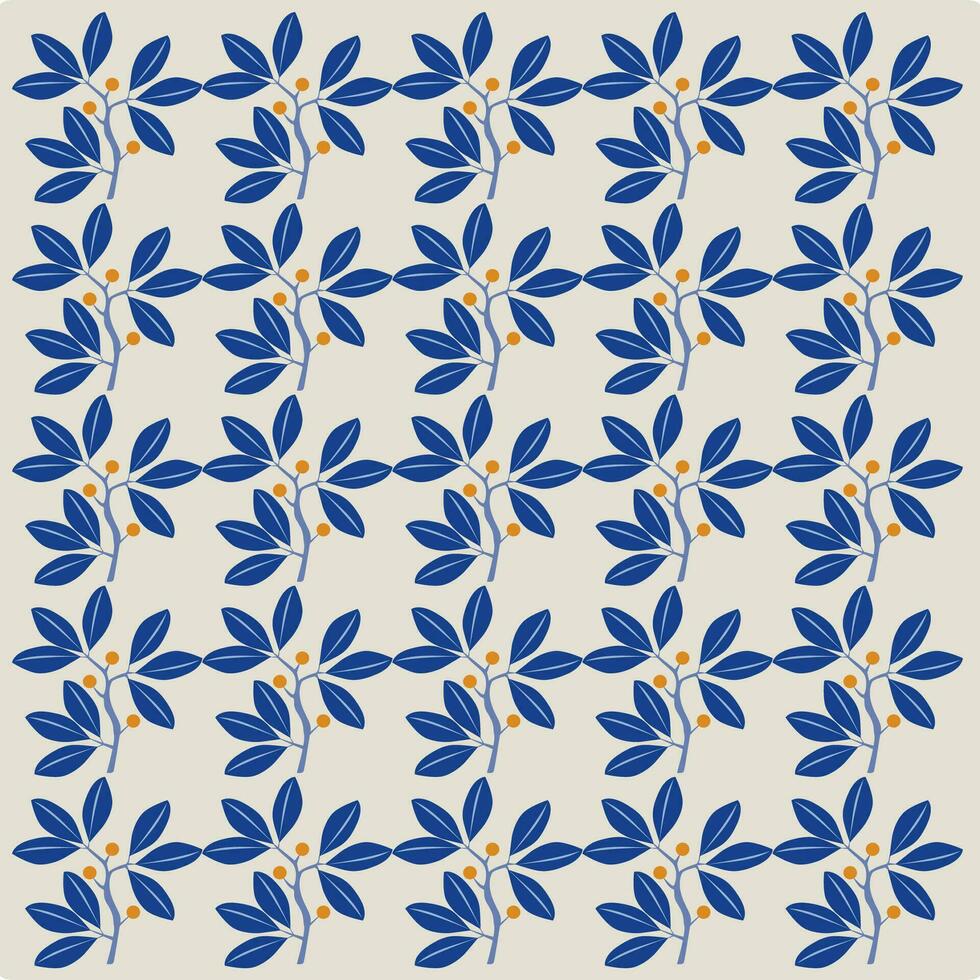 Floral seamless pattern. Branch with leaves ornamental texture. Flourish nature summer garden textured background vector