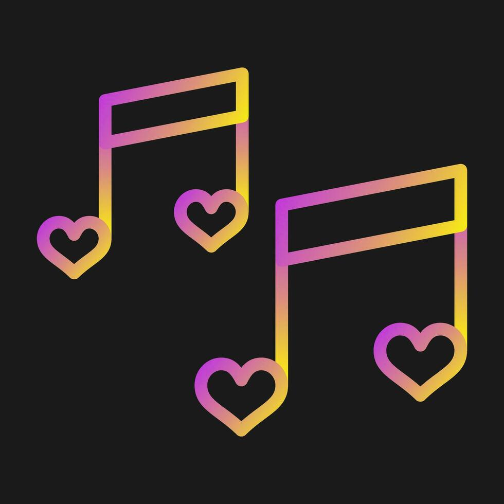 romántico música vector icono