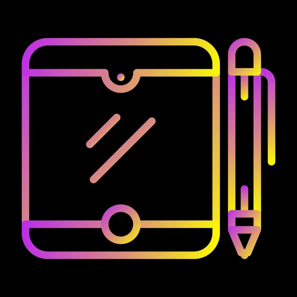 Tablet with pen Vector Icon