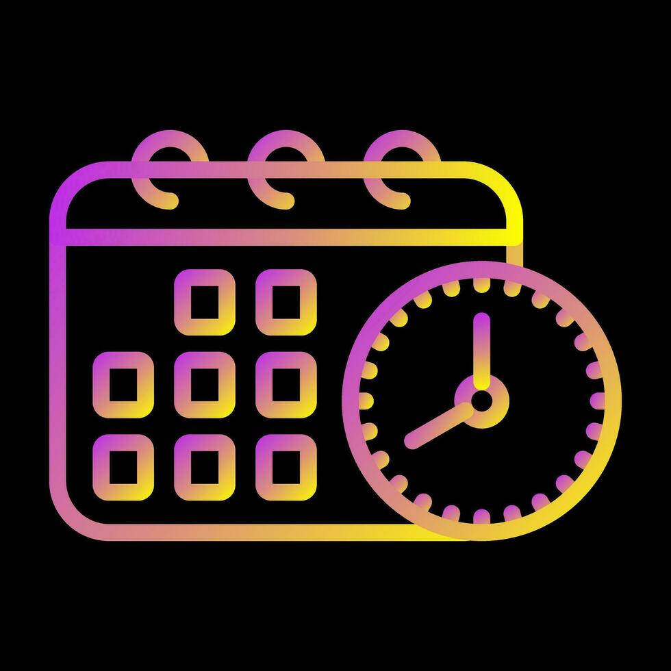 Calendar with clock Vector Icon