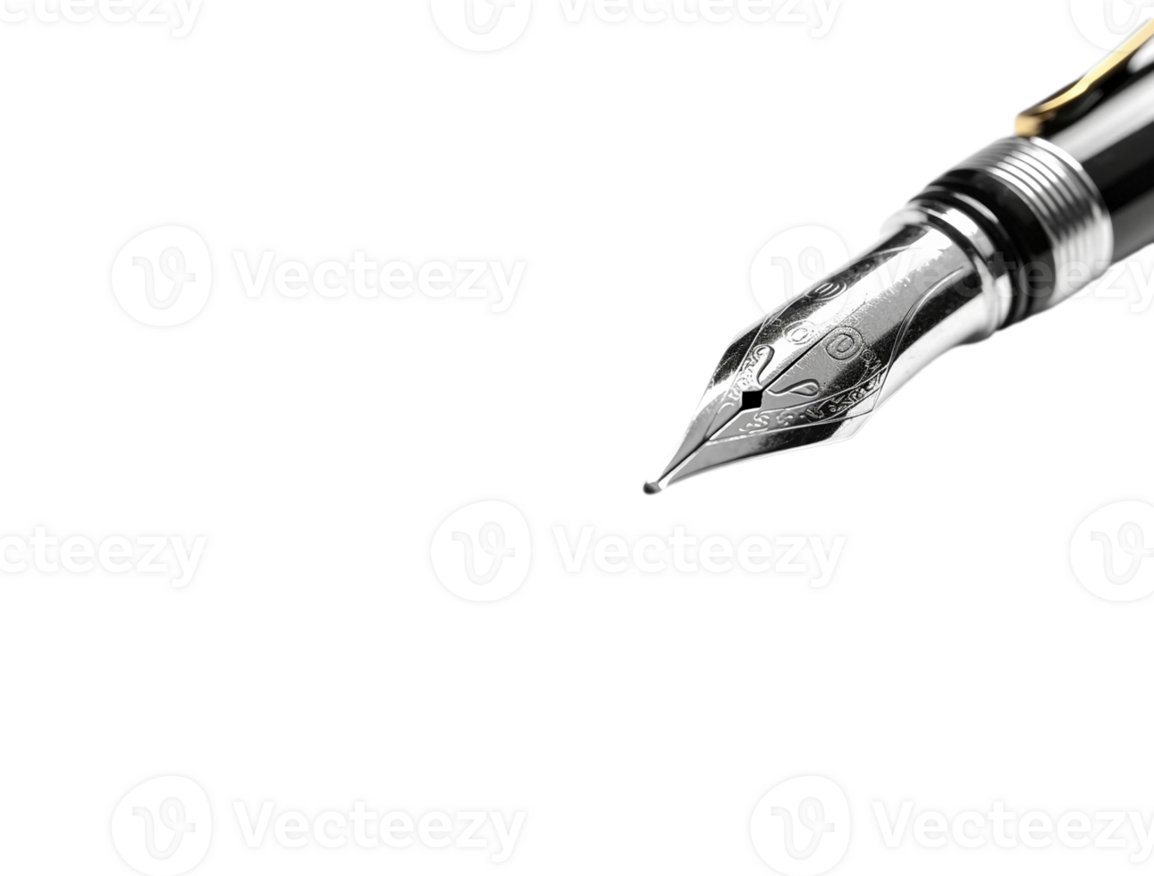 Closeup of the fountain pen isolated on transparent background, created with generative AI png