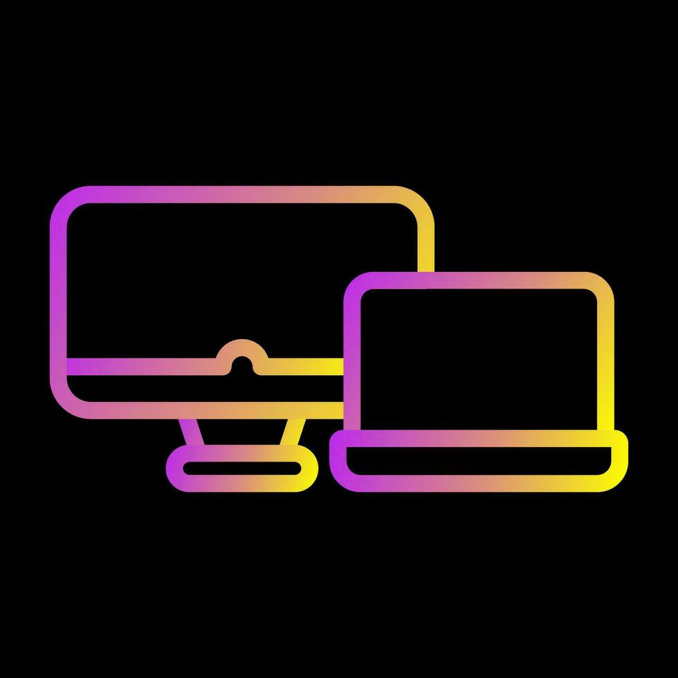 Laptop with desktop comput Vector Icon