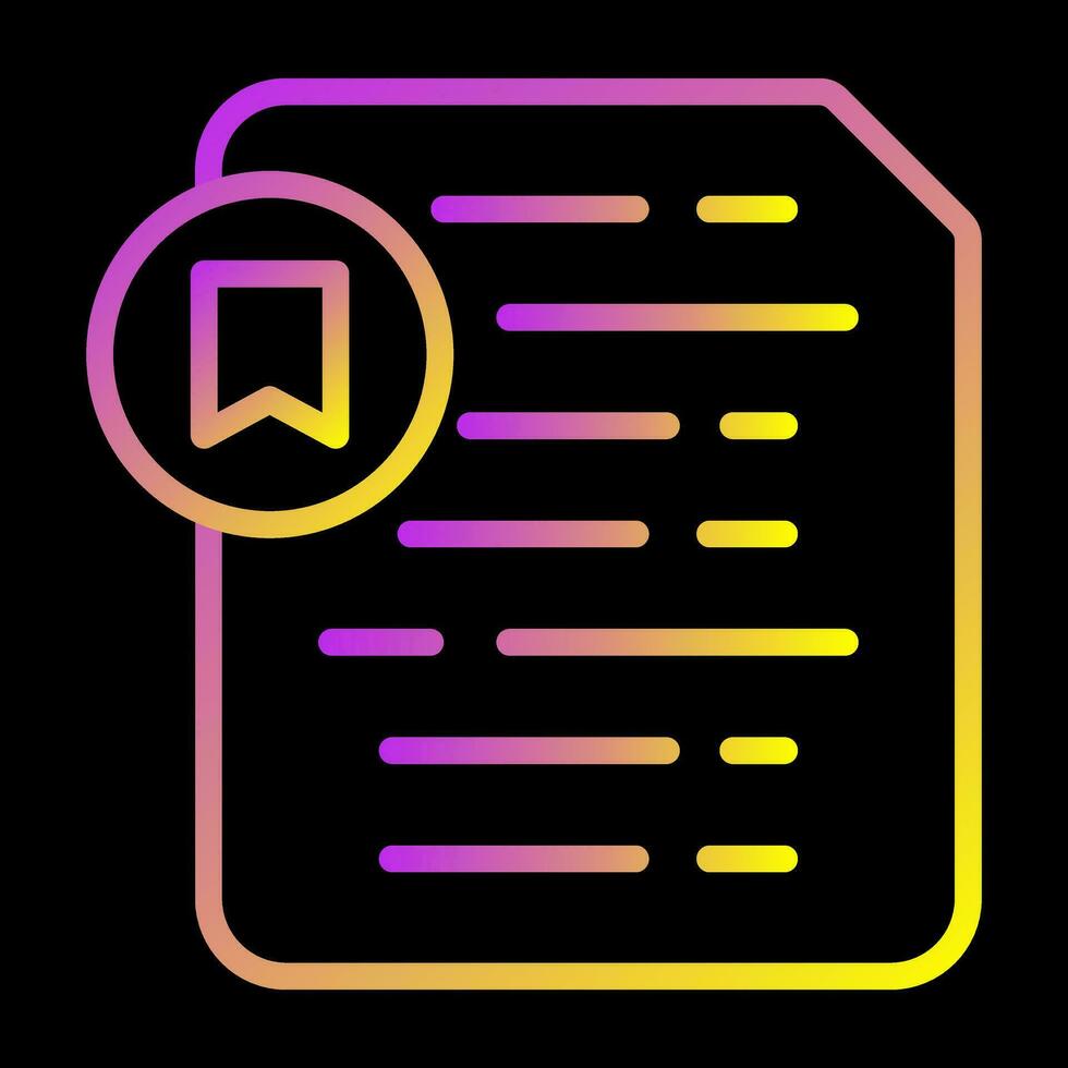 Document Insert Bookmark Vector Icon