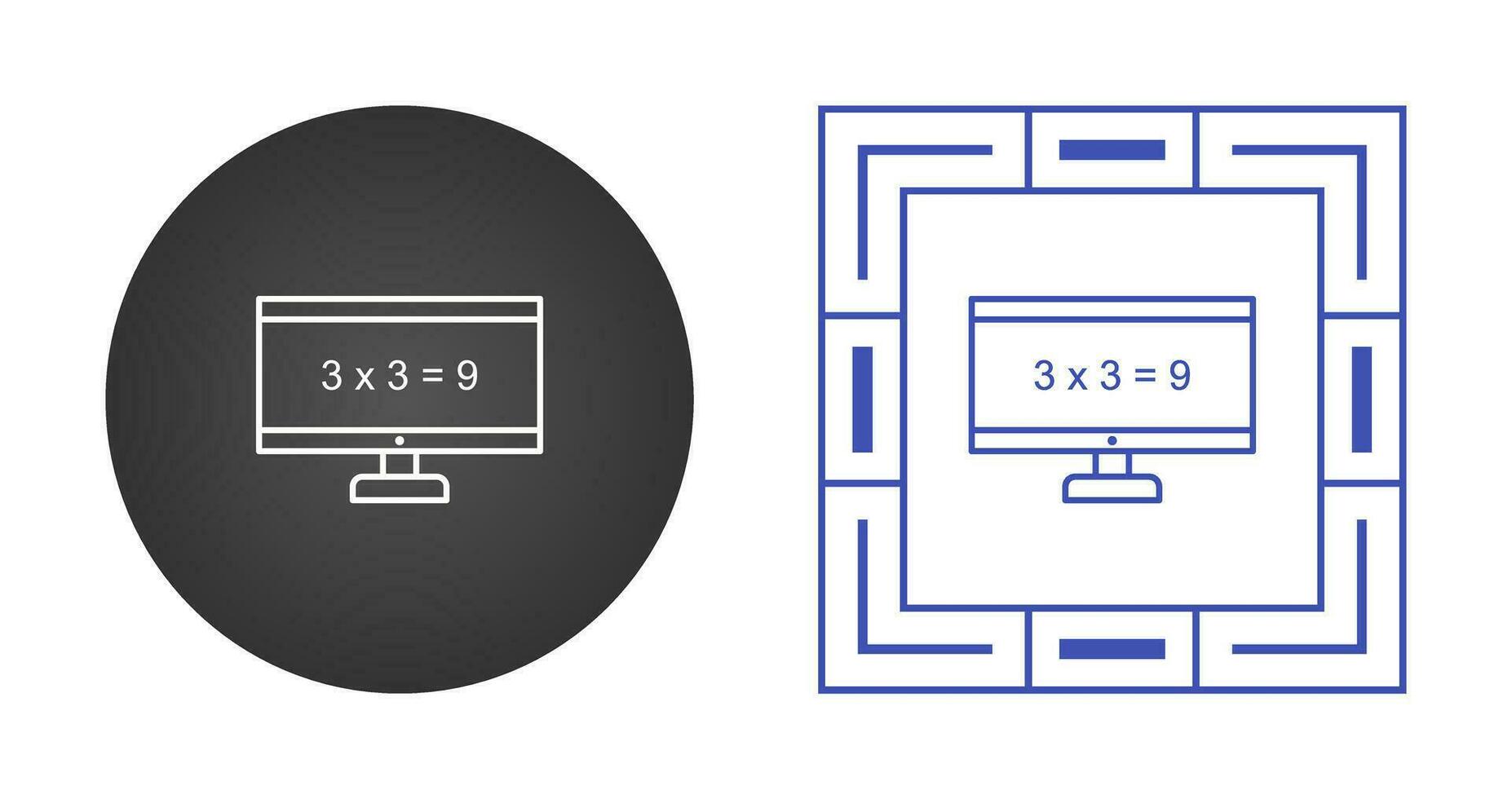 Math in Computer Vector Icon