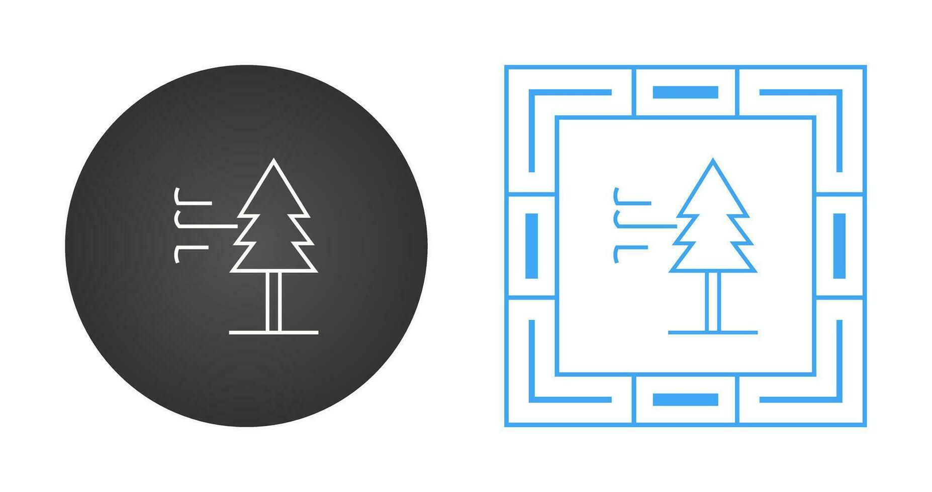 Tree with Wind Vector Icon