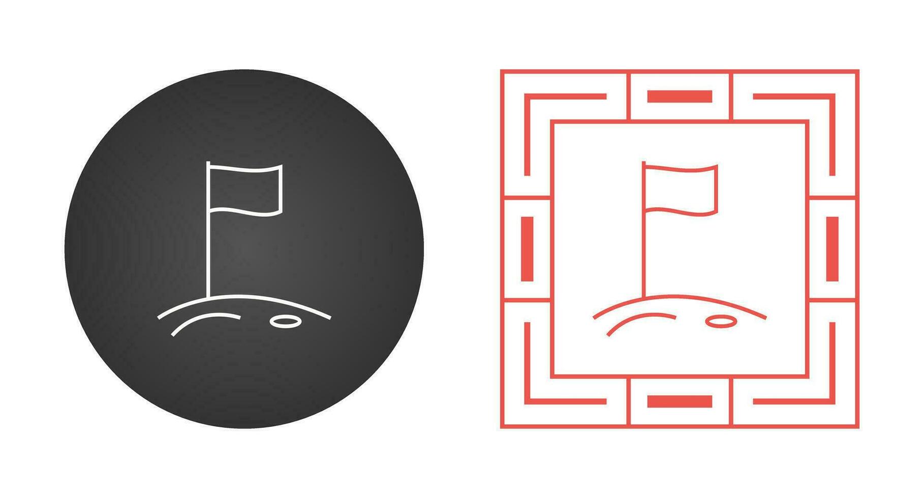 Flag on Moon Vector Icon