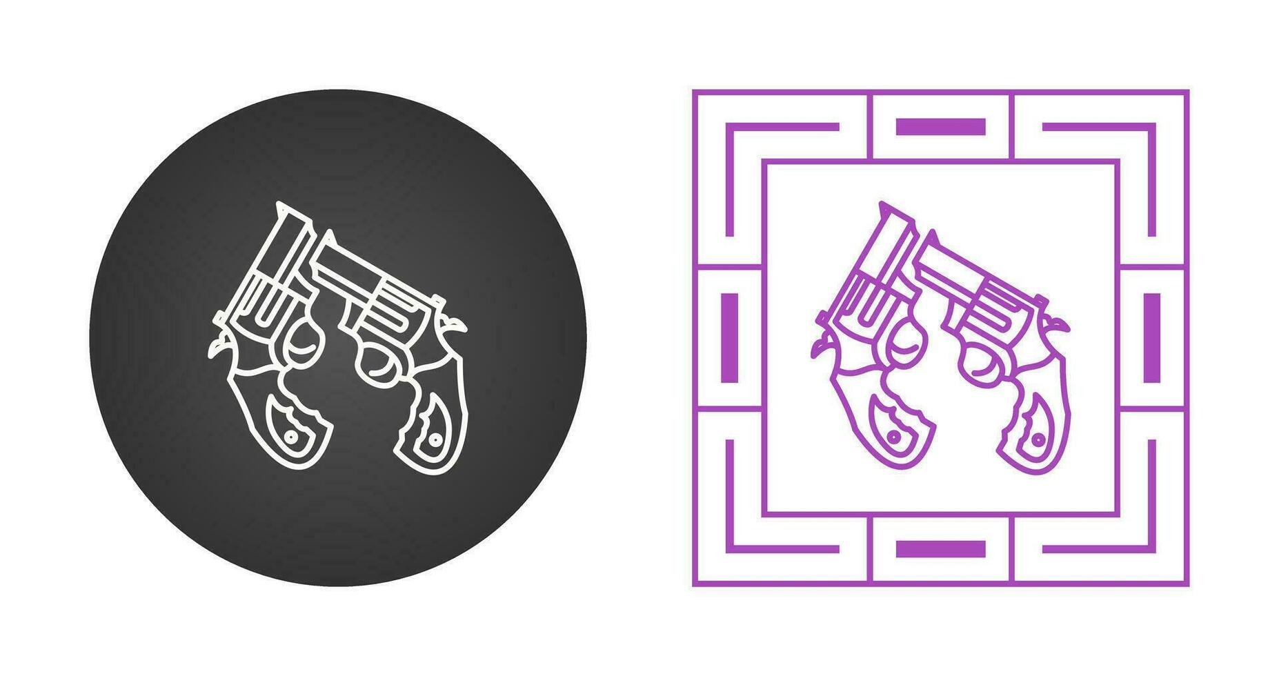 Two Guns Vector Icon