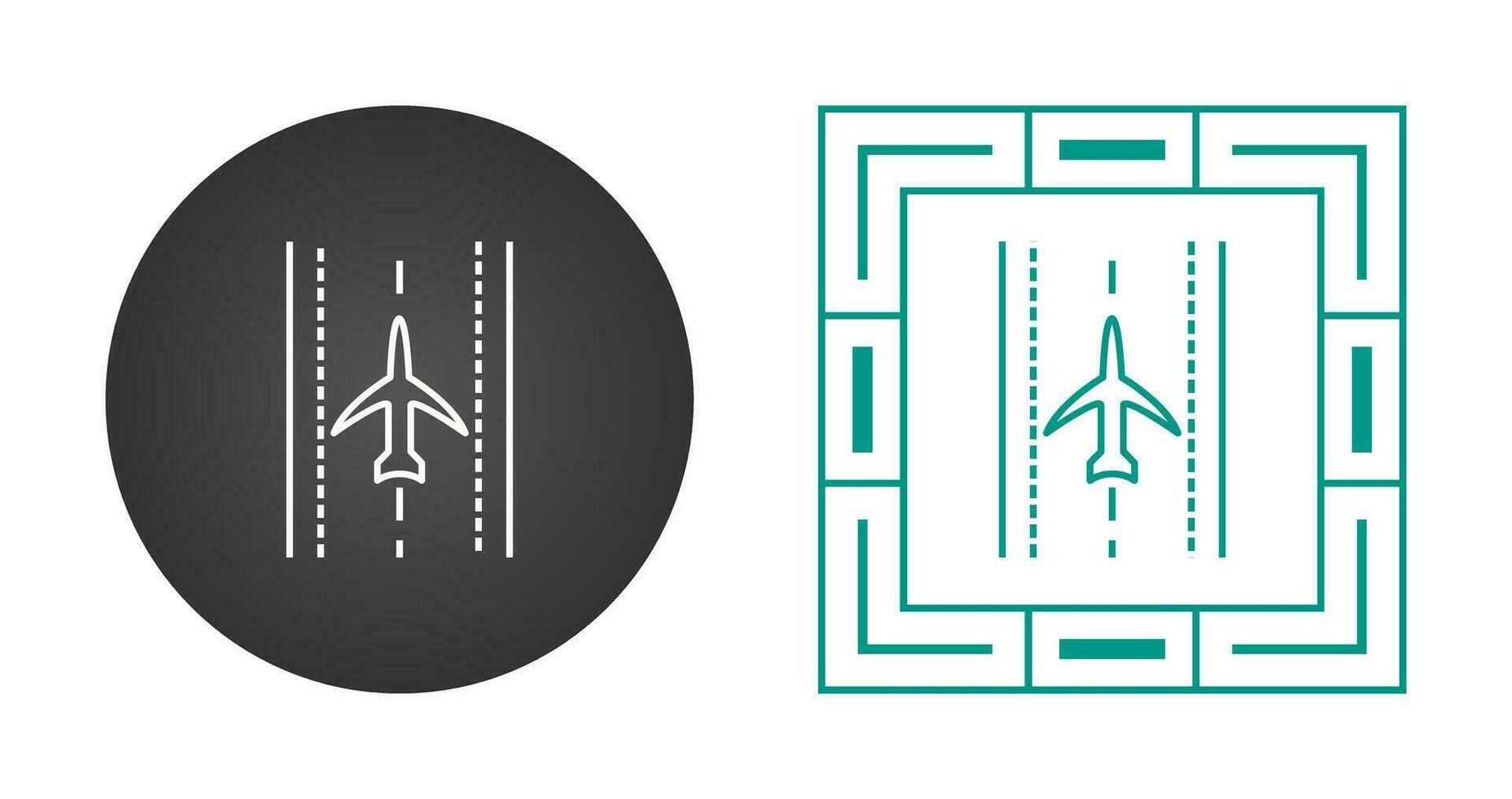Plane on Runway Vector Icon
