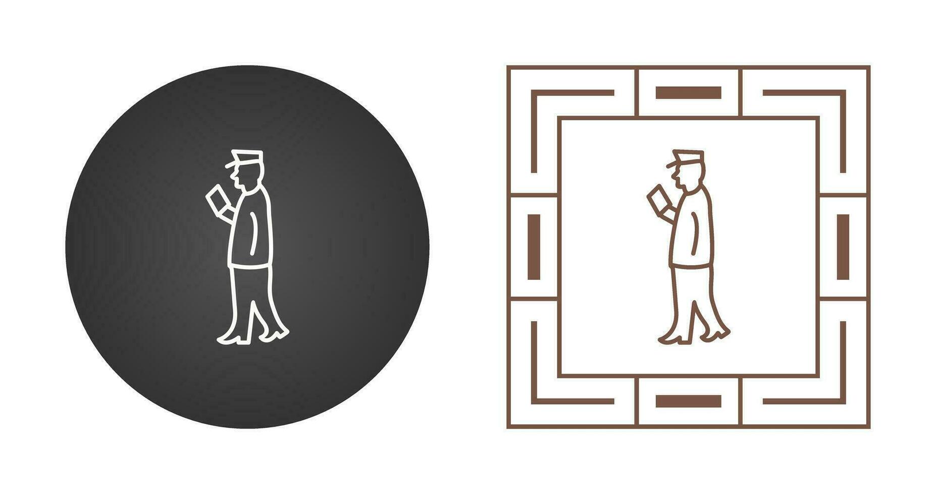 Guard Checking Passport Vector Icon