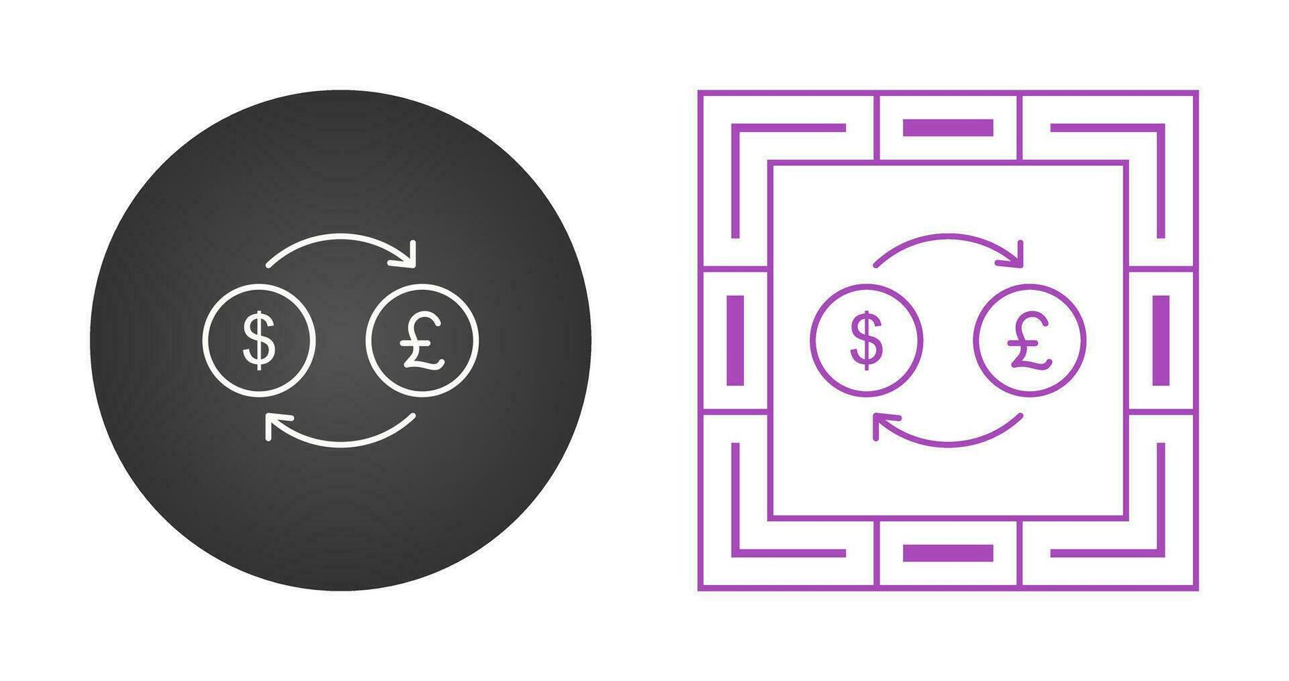 Dollar to Pound Vector Icon