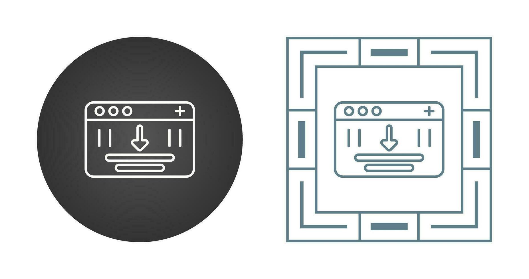 Browser Downloading Vector Icon
