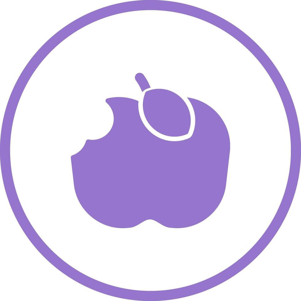 manzana comido vector icono